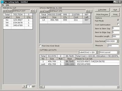 Optimize Linear Cutter Screenshot